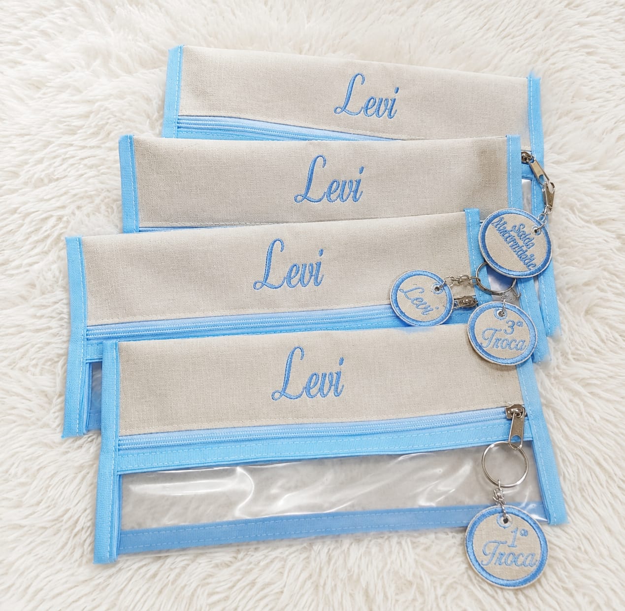 Necessaires Linho & Azul